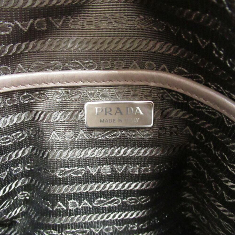Prada Leather Backpack Brown Gray - image 6